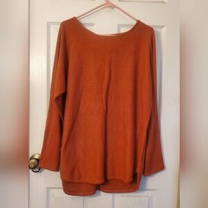 Michael Kors Cozy Burnt Orange Long Sleeve Sweater, Size Large NWT